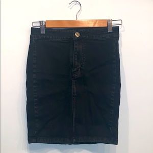 Black Denim Skirt